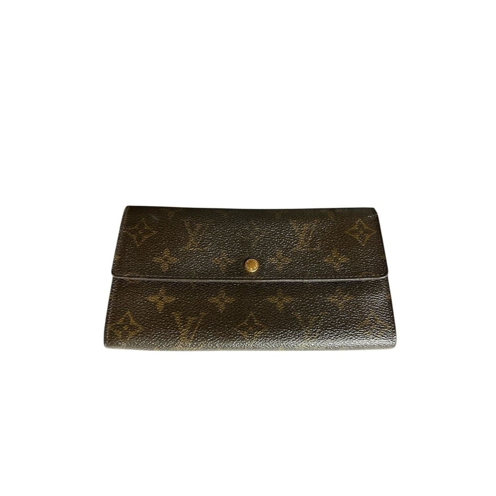 Louis Vuitton Monogram Sarah Long Wallet Snap Closure Vintage Made In France